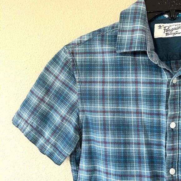 Original Penguin Plaid Short Sleeve Button Down - Picture 3 of 7